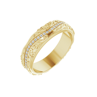 “Raceway King” - 14K Yellow Diamond Ring